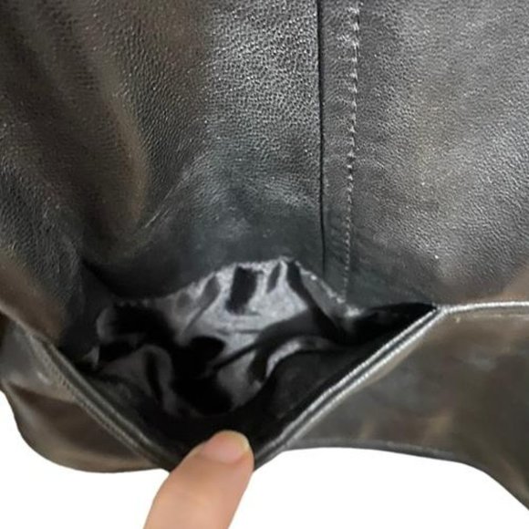 Vintage Michael Hoban North Beach Fitted Size 6 Black Leather Jacket - Picture 6 of 15